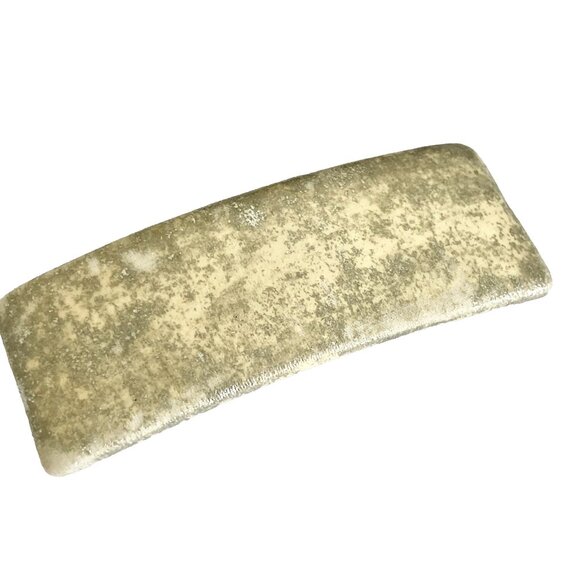 Vintage Gold Metallic Fabric Patina French Barrette 80s 90s Leeza Long Hair 3" - Picture 1 of 10